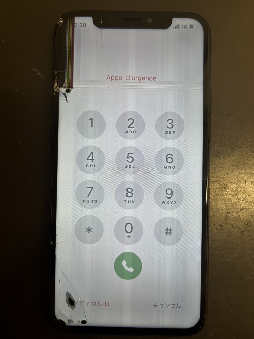 iPhoneX　表示不良・タッチ不可