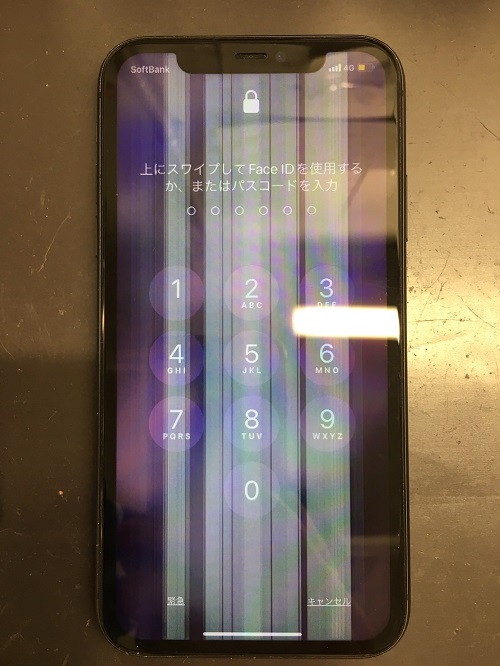iPhoneX　液晶表示不良+タッチ不可